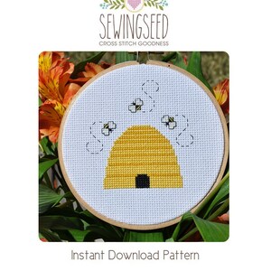 Bee Hive Cross Stitch Pattern Instant Download