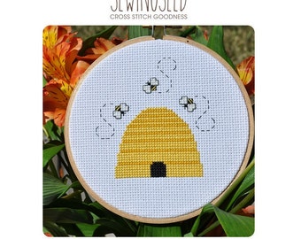 Bee Hive Cross Stitch Pattern Instant Download