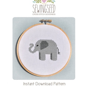 Elephant Cross Stitch Pattern Instant Download