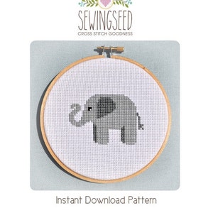 Elephant Cross Stitch Pattern Instant Download