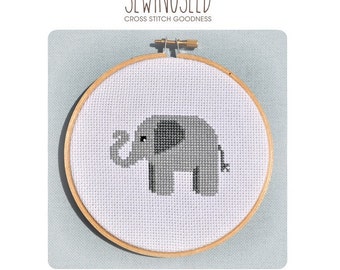 Elephant Cross Stitch Pattern Instant Download