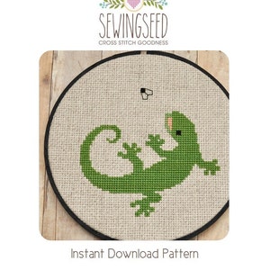 Lizard Cross Stitch Pattern, Gecko Instant Download image 1