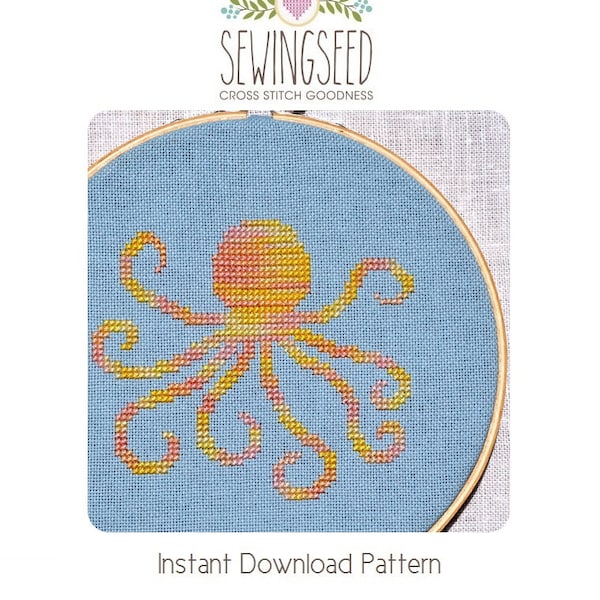 Octopus Cross Stitch Pattern Instant Download