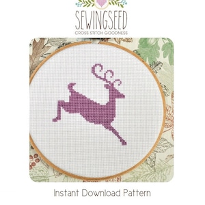 Reindeer Silhouette Cross Stitch Pattern Instant Download image 1