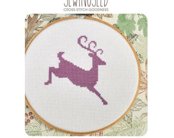 Reindeer Silhouette Cross Stitch Pattern Instant Download