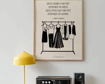 Coco Chanel Zitate | Druckbare Wandkunst | Digitaldruck | Girl Power Kunst | FashionQuotes Druck | Inspirierende Zitate Wandkunst