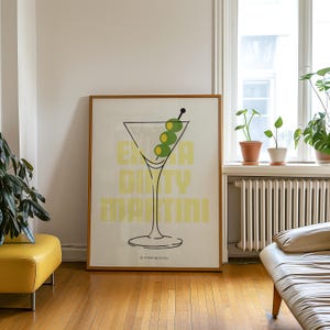Extra Dirty Martini Poster | Digital Download | Digital Prints | Wall Posters | Martini Poster | Martini Wall Art | Cocktail Poster