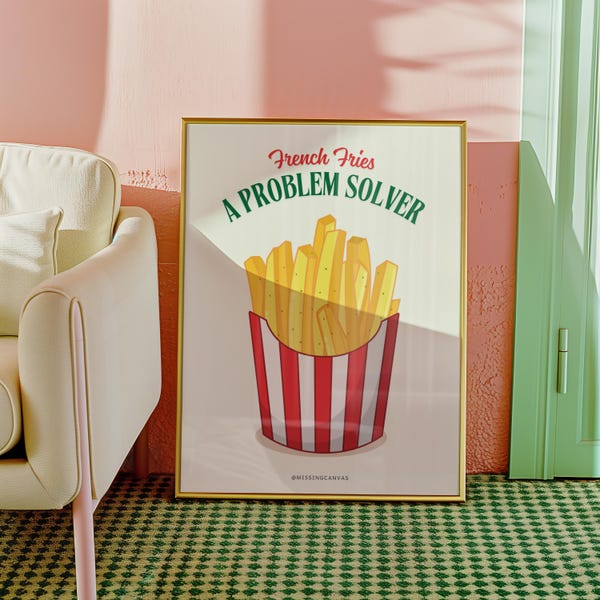 Fries Poster | Kitchen Wall Art | Food Poster | Printable Wall Art | Digital Print | Downloadable Prints | Home Decor | Dining Area Poster