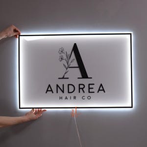 Company Name Backlit Signage, Personalized LED Sign, Office Wall Neon Signs, Light Up Pink Sign, Custom Acrylic Business Logo Sign, Cafe