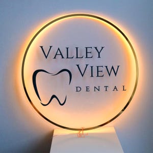 Backlit Business Logo Sign, Salon Suite Signs, Illuminated Signage, Custom Neon Logo Sign, Reception LED Wall Sign, Acrylic Light Up Plaques