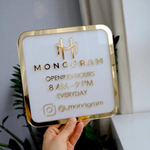 Personalized 3d Acrylic Logo Wall Sign, Corporate Plates, Information Sign With QR code, Custom Office Door Sign, Business Name Plaque