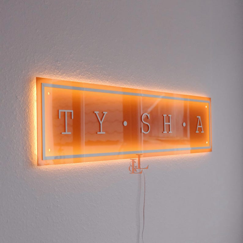 Company Name Backlit Signage, Neon Signs, Light up Pink Sign ...