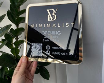 Business Custom Door Sign, Personalized Logo Plaques, Toilet Door Plate, Office Sign, Salon Suite Qr-code Sign, Company Name Sign For Wall