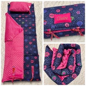 Next Day Shipping BLOOM Hot Pink Boutique Mat Janiebee Quilted Nap Mats Toddler Nap Mat for Travel, Daycare, All In One, Machine Washable