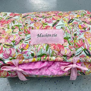Floral Fusion Toddler Nap Mat by Janiebee Quilted Nap Mats THICKEST Washable Nap Mat Available Made in USA