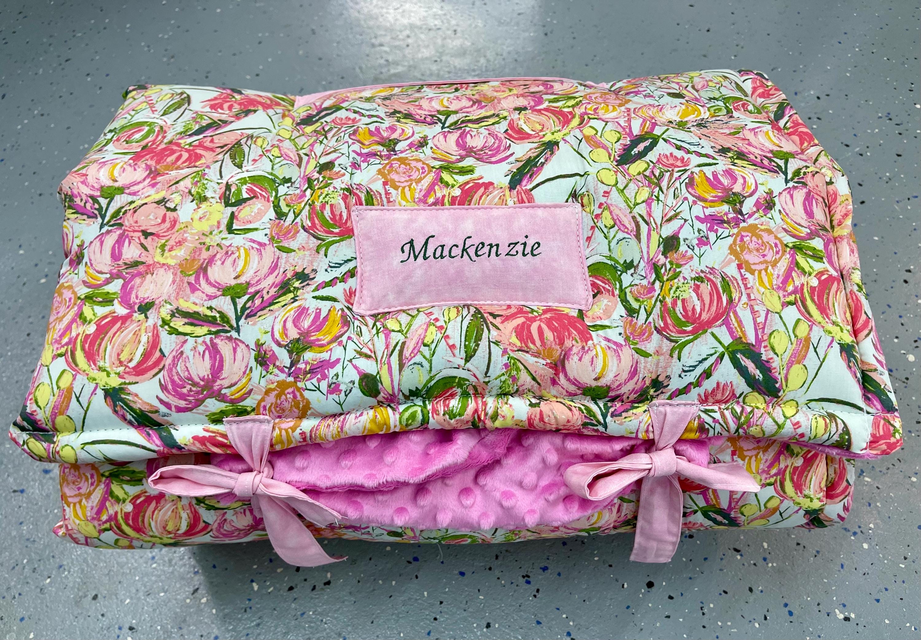 Floral Fusion Toddler Nap Mat by Janiebee Quilted Nap Mats THICKEST Washable Nap Mat Available Made in USA