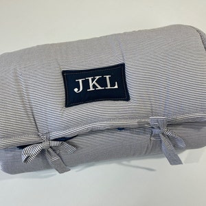 Navy & White Seersucker Toddler Nap Mat by Janiebee Nap Mats Daycare , thick and safe