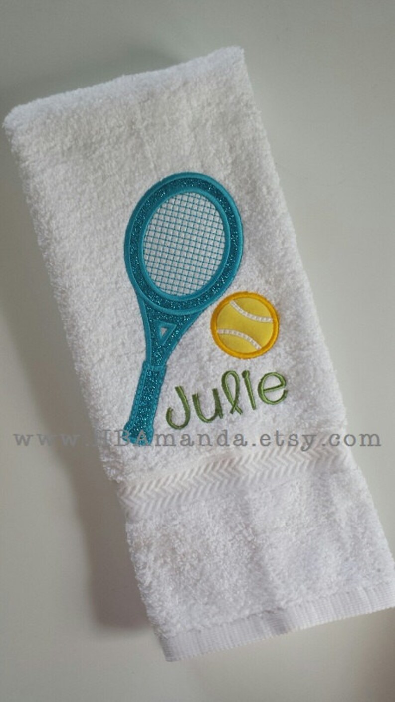 Tennis Racket Hand Towel Tennis Racket Tennis Ball Towel Etsy