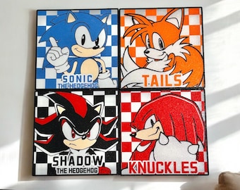 Classic Sonic the Hedgehog Characters Canvas Poster - Modern Wall Art for living room, bedroom & home decor Gifts