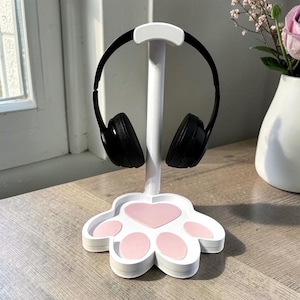 Balhoofdhouder Cat Paw | 3D-geprinte hoofdtelefoonstandaard | Leuke gaming-bureaudecoratie | Cadeau kattenliefhebber