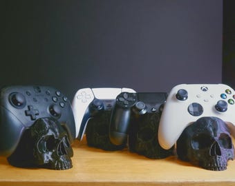Skull Controller Holder Stand 3D printed spooky gaming decoration