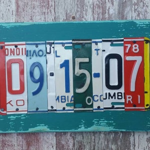 Presente de alumínio de lata para 10 anos de casamento, presente de aniversário de casamento de 10 anos para homens, marido, placa de licença, nome, palavra personalizada
