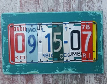10. Hochzeitstag Zinn Aluminium Geschenk - 10 Jahre Hochzeitstag Geschenk für Männer Ehemann - Nummernschild Zeichen Name Wort Personalisiert