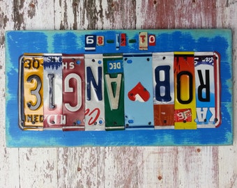 10e verjaardag Tin aluminium huwelijksgeschenk - 10 jaar bruiloft verjaardag geschenk voor mannen man - License Plate teken naam Word gepersonaliseerd