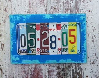 10e verjaardag Tin aluminium huwelijksgeschenk - 10 jaar bruiloft verjaardag geschenk voor mannen man - License Plate teken naam Word gepersonaliseerd