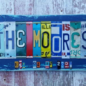 Presente de alumínio de lata para 10 anos de casamento - presente de aniversário de casamento de 10 anos para homens, marido, homem, placa de licença, nome, palavra personalizada