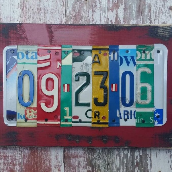 10th Wedding Anniversary Tin Aluminum Gift - 10 year wedding anniversary gift for men husband - License Plate Sign Name Word Personalized