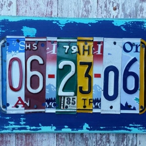 Presente de alumínio de lata para 10 anos de casamento, presente de aniversário de casamento de 10 anos para homens, marido, placa de licença, nome, palavra personalizada