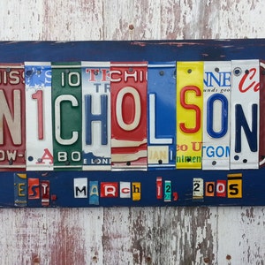 Placa de carro personalizada para presente de 10º aniversário de casamento, placa de carro personalizada para presente de 10º aniversário de casamento, placa de carro personalizada para presente de marido e mulher, arte com palavras