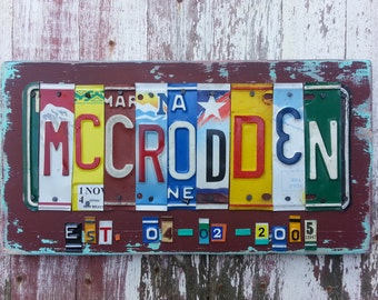 10. Hochzeitstag Zinn Aluminium Geschenk - 10 Jahre Hochzeit Jahrestag Geschenk für Männer Mann Mann Nummernschild Zeichen Name Wort personalisiert