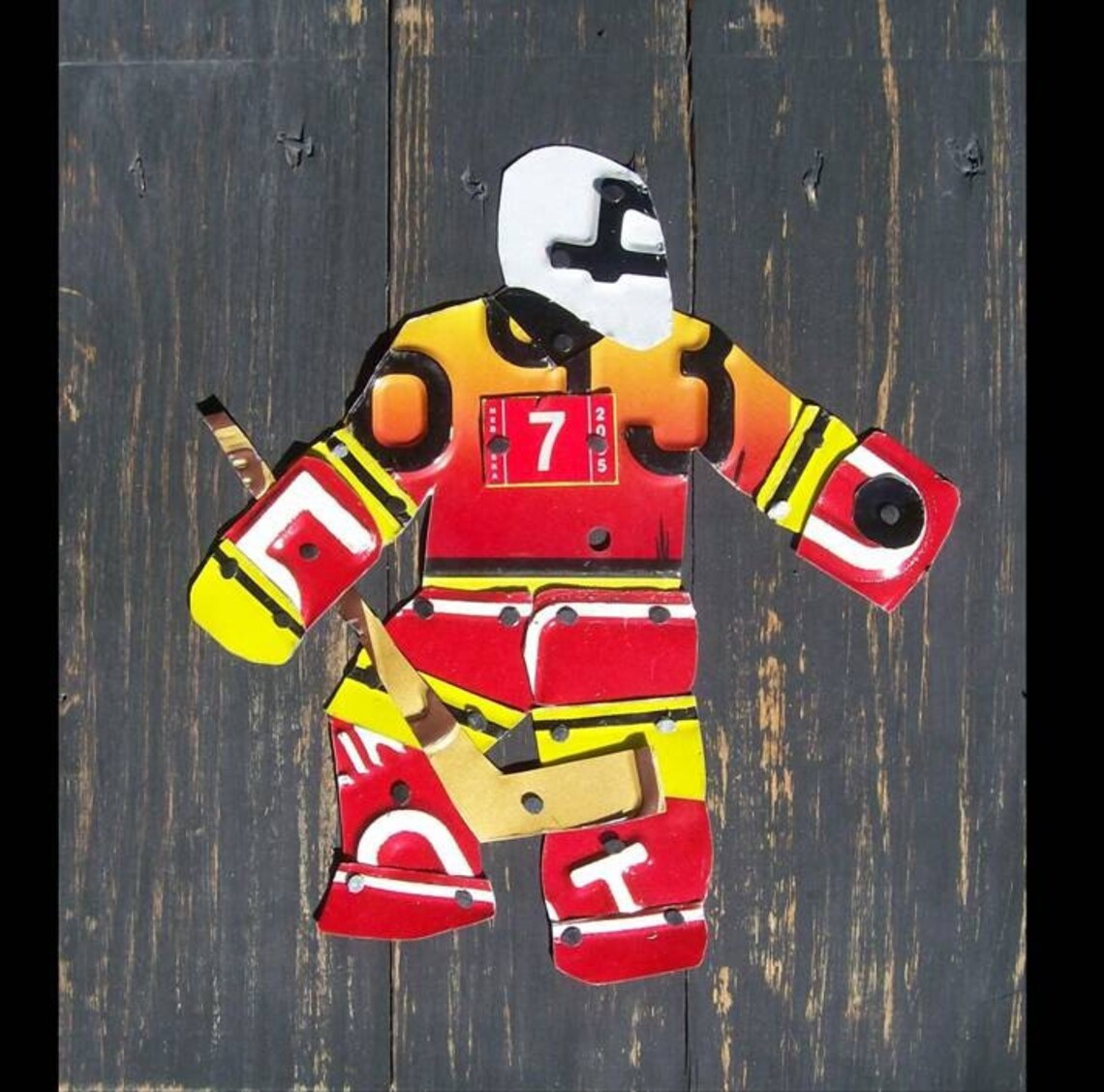 License Plate Art Personalized Hockey Player Goalie Etsy