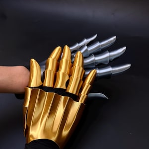 Silky Finish Articulated Gauntlet | Metal-Look Cosplay Armor, Futuristic Mechanical Hand Armor, Cosplay Prop, Halloween Gift