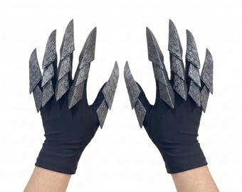 Guantes con diseño de escamas de dragón y garras clásicas, guanteletes flexibles de PETG para cosplay, armadura gótica de fantasía para Halloween y LARP, para mano izquierda, derecha o par.