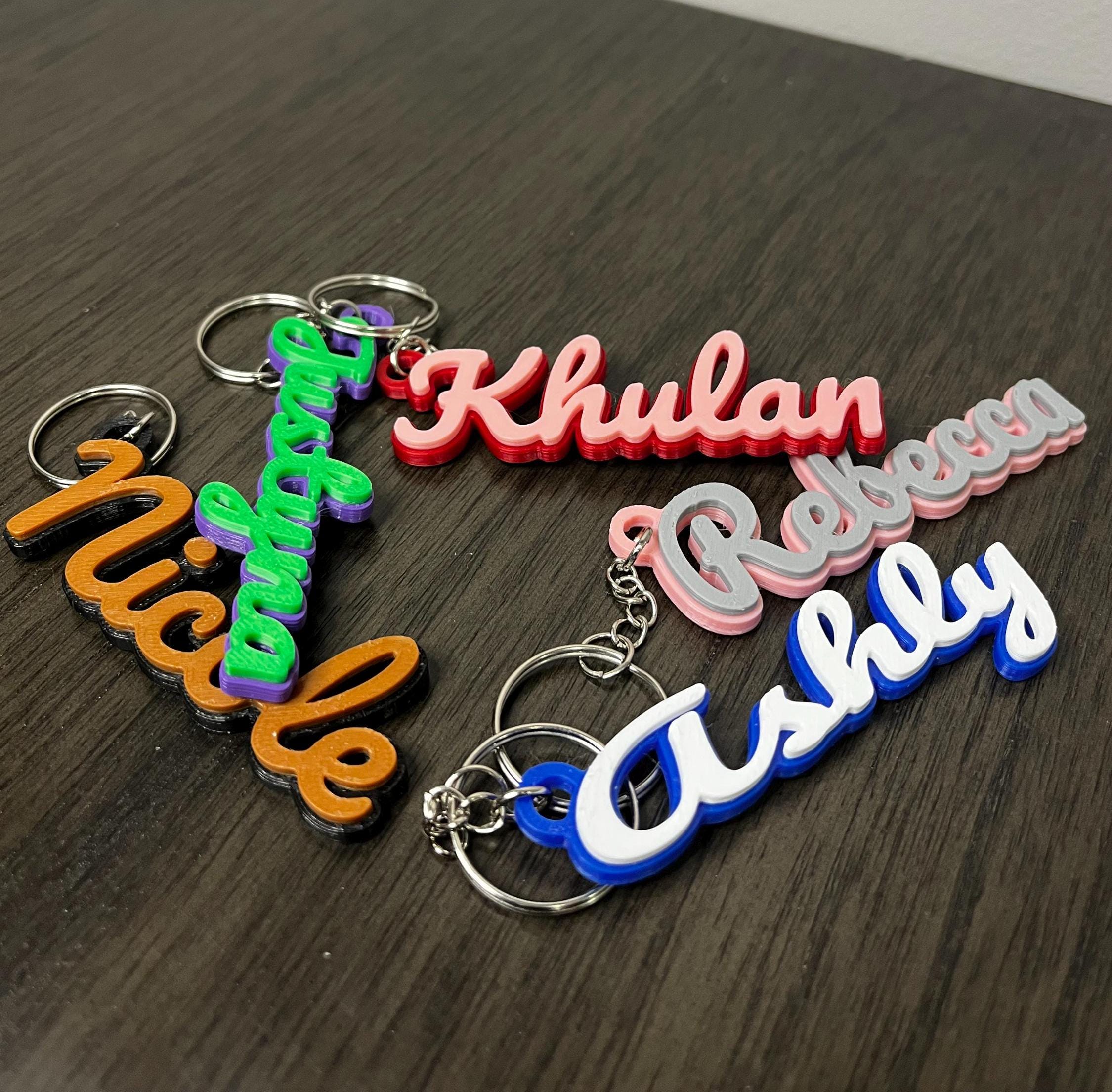 Custom 3d-printed Name Keychain – Personalized & Two-toned! - Etsy