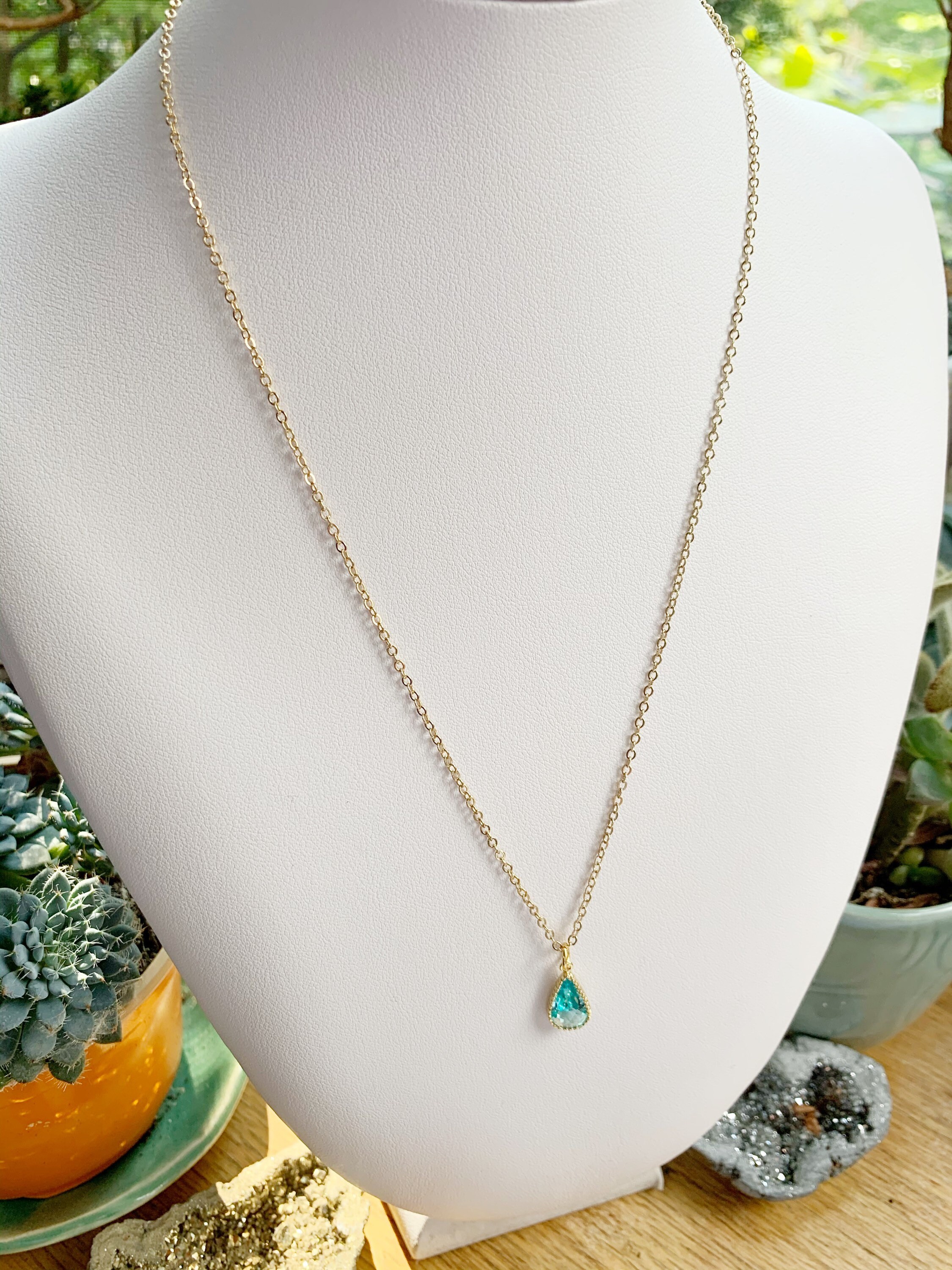 Pendentif Ancien En Or 18 Carats Avec Turquoise Forme Goutte - Bijou Vintage Collection