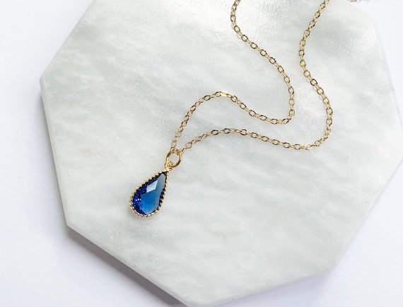 Teardrop sale birthstone necklace