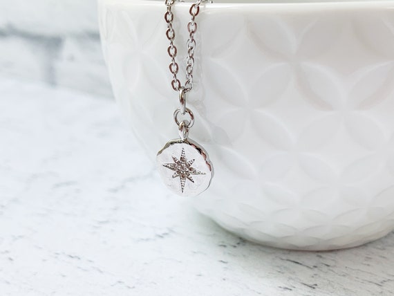 North Star Necklace, Silver Star Pendant, Stainless Steel Jewelry, Everyday Jewelry, Layering Necklace, Celestial Jewelry