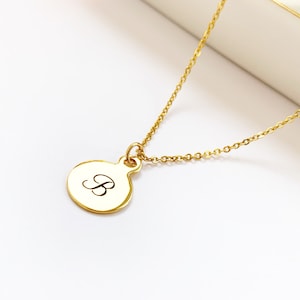 Pingente de colar inicial em ouro, joias personalizadas, pingente personalizado, pingente de letra cursiva