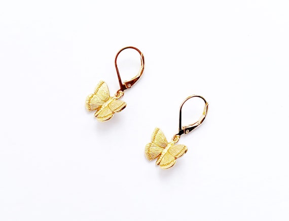 NEWEI Cute Butterfly Dangle Earrings For Women & Girls – Acrylic, Hypoallergenic, With Velvet Pouch - View #3