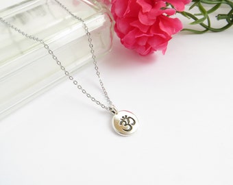 Silver Om Necklace, Stainless Steel And Tierracast Pendant, Spiritual Jewelry, Yoga Jewelry