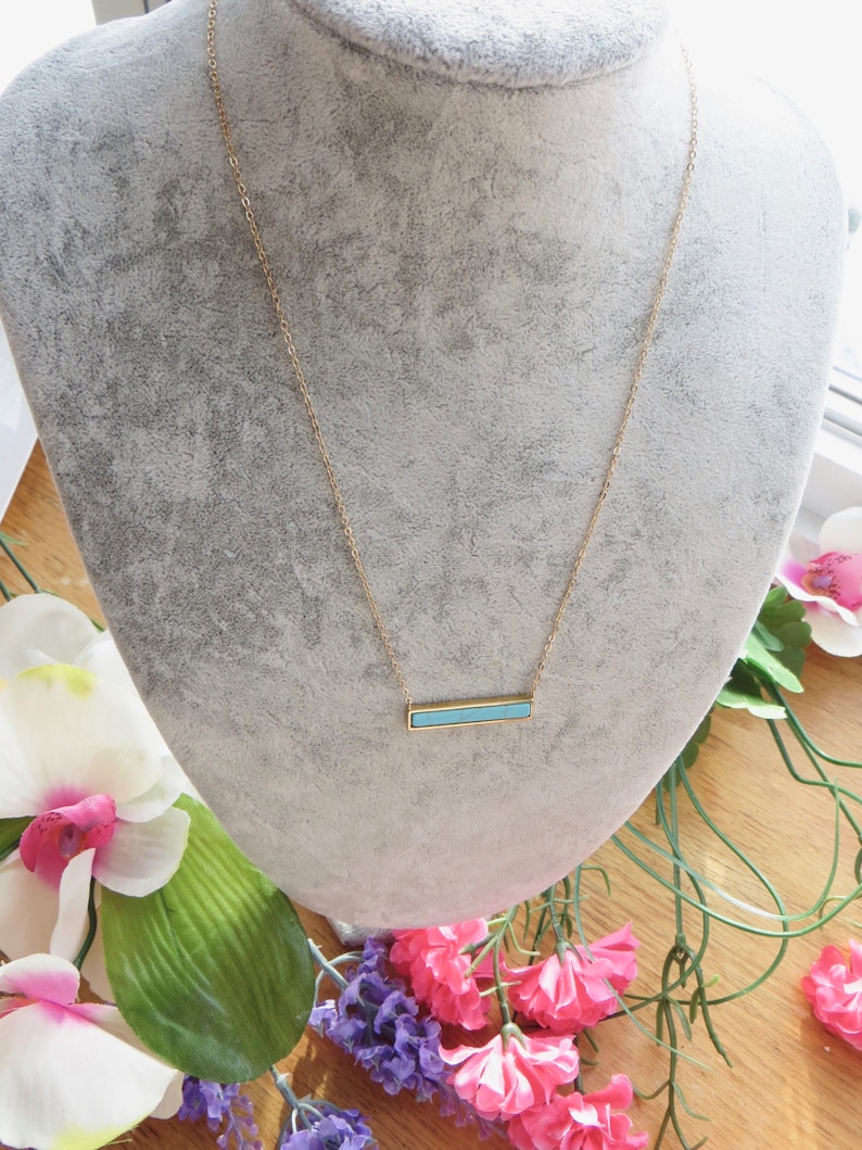 Elegant Turquoise Quint Bar Necklace main image 1