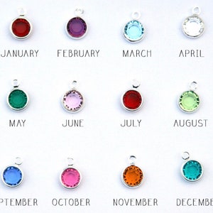 Add a birthstone, Swarovski channel birthstone charms in gold or silver plated With store purchase only image 2