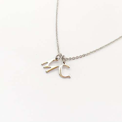 Multiple Initial Necklace, Small Silver Initials Pendant, Personalized Jewelry, Custom, Gift for Mom