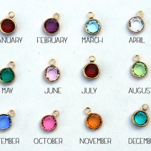 Add a birthstone, Swarovski channel birthstone charms in gold or silver plated With store purchase only image 1