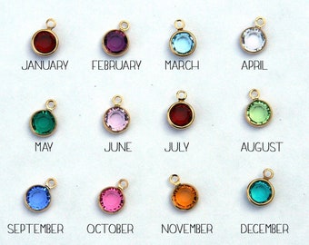 Add a birthstone, Swarovski channel birthstone charms in gold or silver plated - With store purchase only