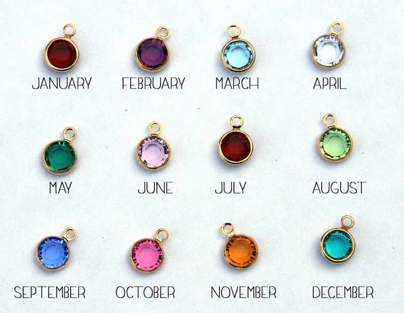 Add a birthstone, Swarovski channel birthstone charms in gold or silver plated With store purchase only image 1